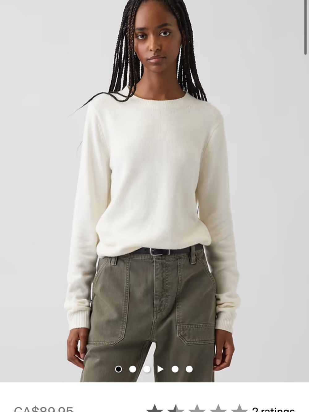 Final Price-No Offers!GAP Women's CashSoft Crewneck Sweater in Ivory Cream Frost